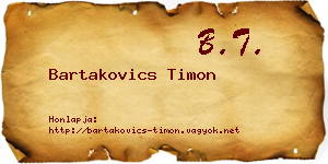 Bartakovics Timon névjegykártya